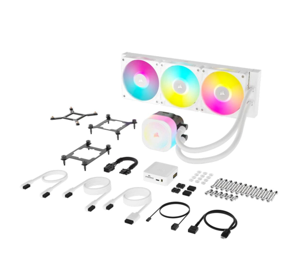 CORSAIR iCUE LINK TITAN 360 RX RGB White 3x120mm - 1300119 - zdjęcie 4